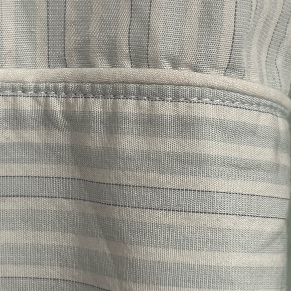 Lauren Ralph Lauren sz L embroidered cotton pajama set, blue and white stripe - Picture 3 of 6